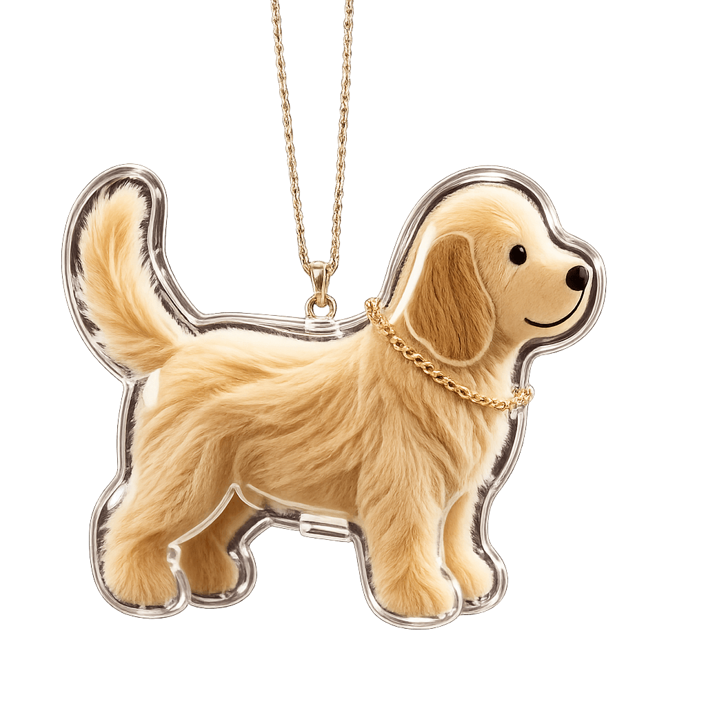 Porte-clé labrador personnalisé avec poils intégrés dans la résine