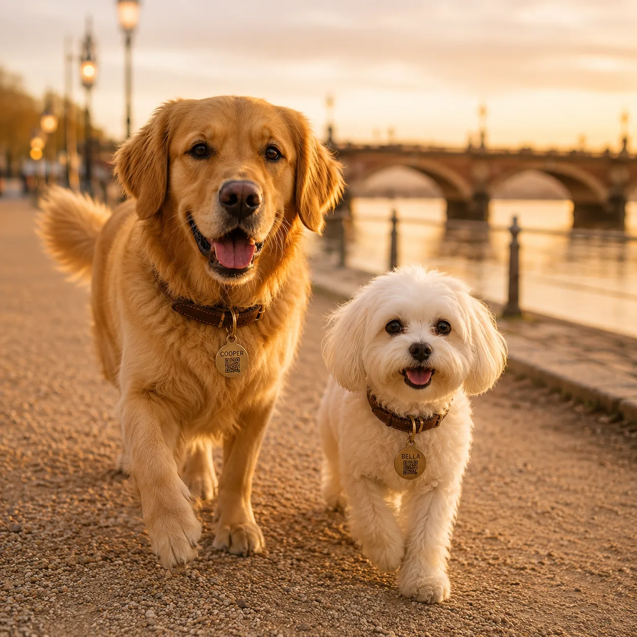 Boutique chien Bordeaux — promenade et souvenir personnalisé sur la Garonne