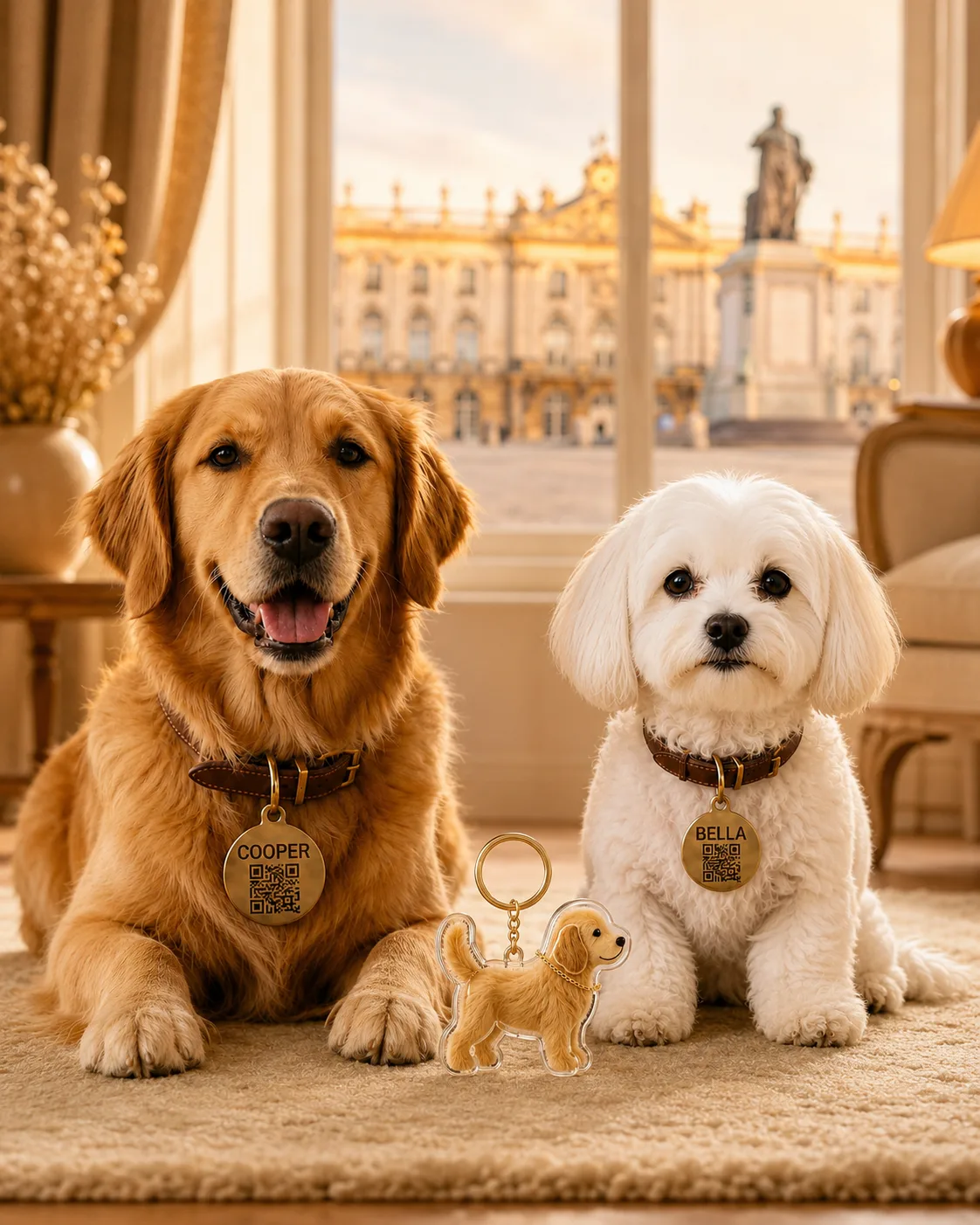 Porte-clés personnalisé avec les véritables poils de votre chien — Bout de Poils