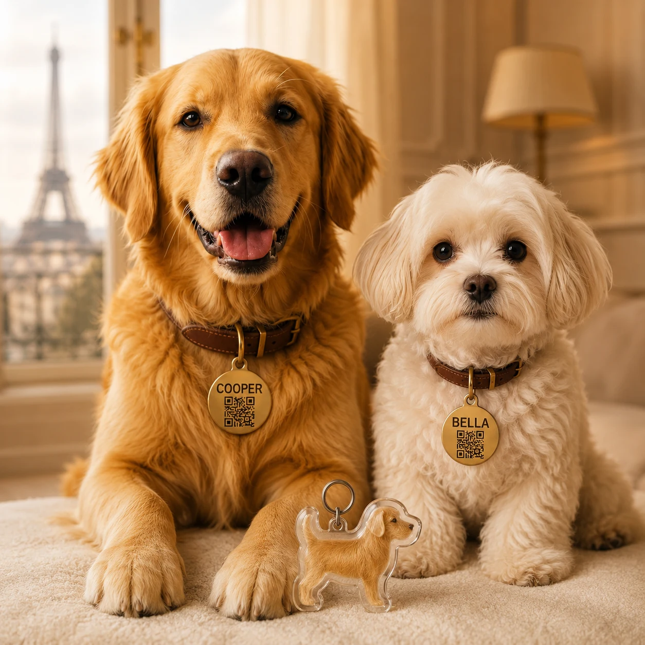 Porte-clés personnalisé avec les véritables poils de votre chien — Bout de Poils