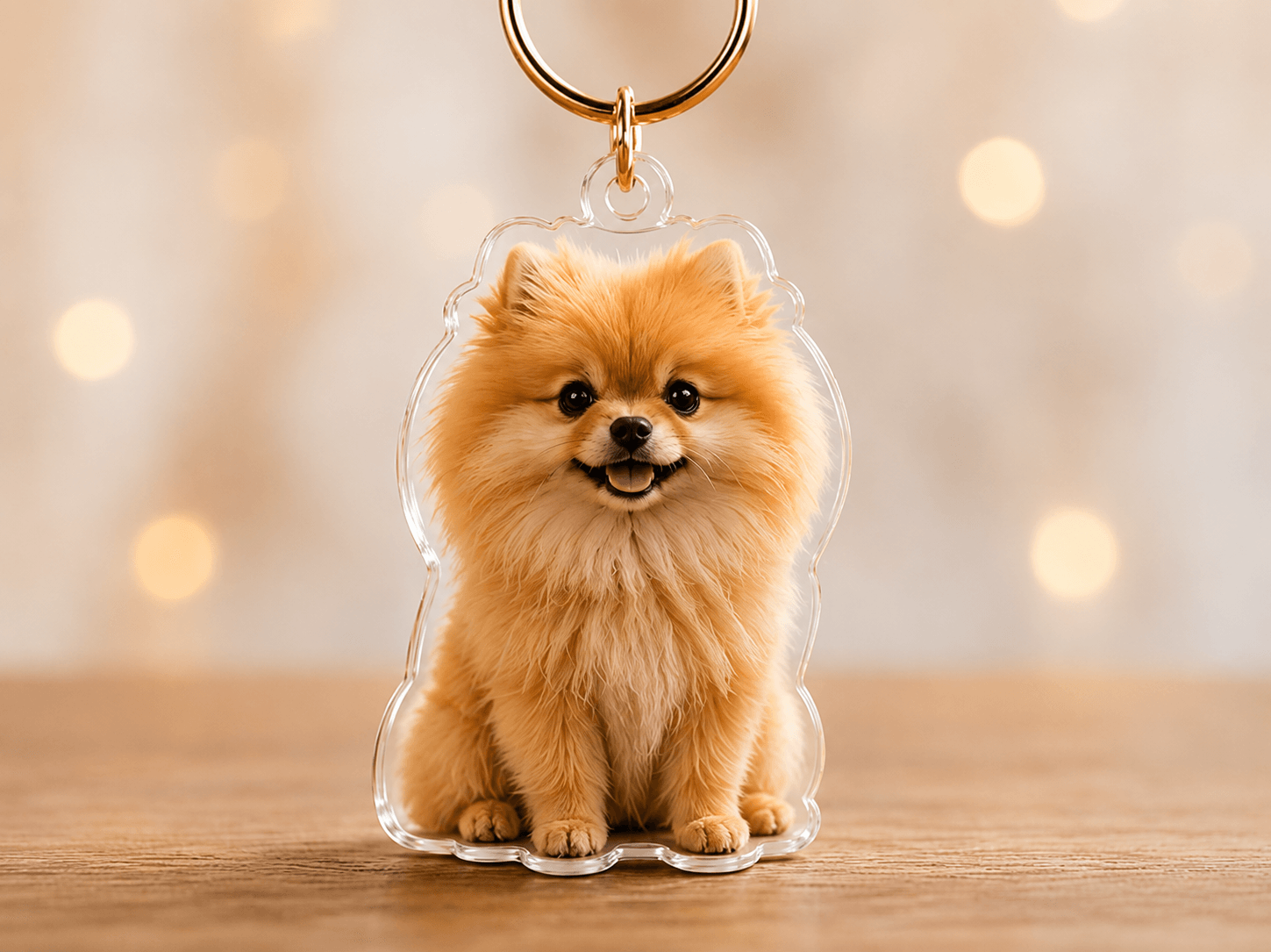 Spitz assis, photo pour porte-clé personnalisé