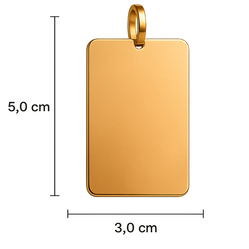 Dimensions médaillon gravé chien 5,0 × 3,0 cm