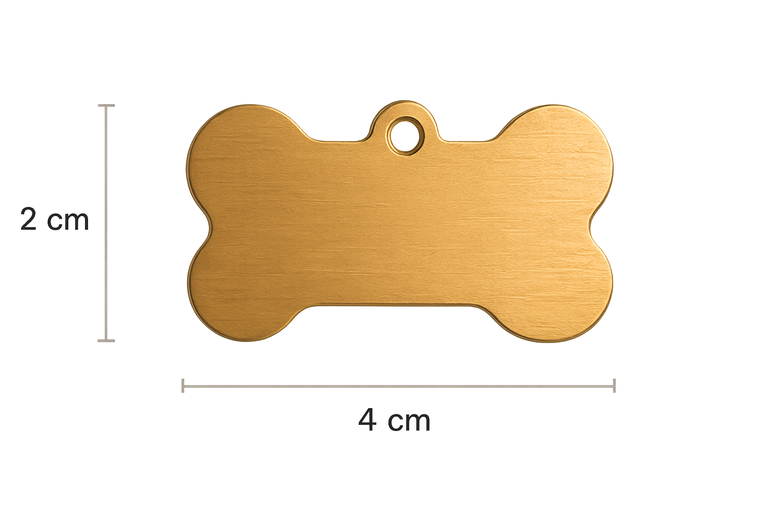 Dimensions médaillon gravé os chien 4 x 2 cm